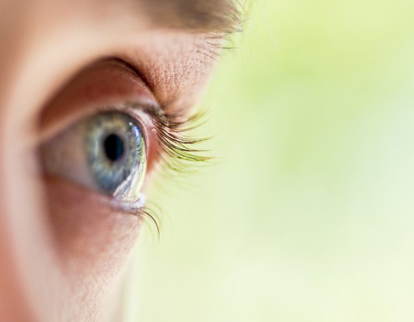 close up view of an eye